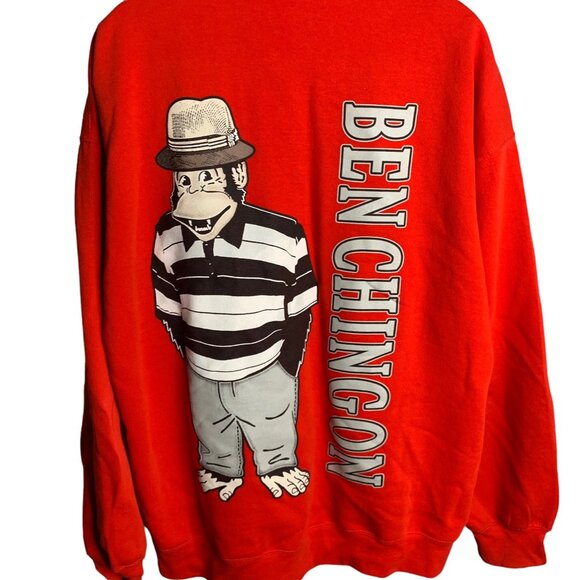Ben Chingon Pullover Hoodie Sweatshirt 2XL Red Kangaroo Pocket Double Sided - Picture 2 of 8